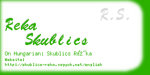 reka skublics business card